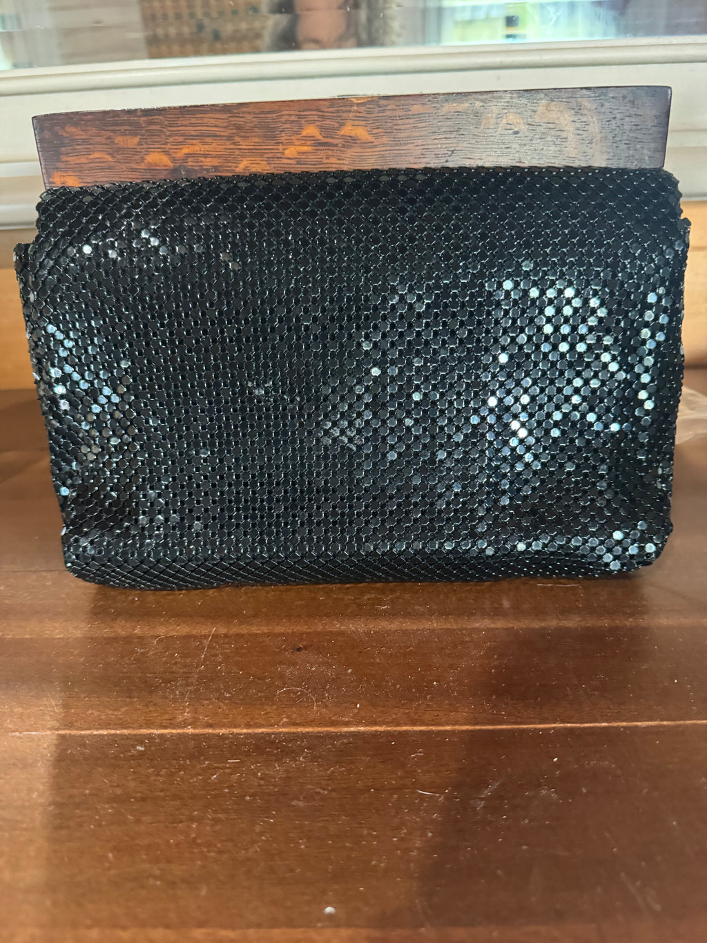 Midcentury modern mesh metal clutch